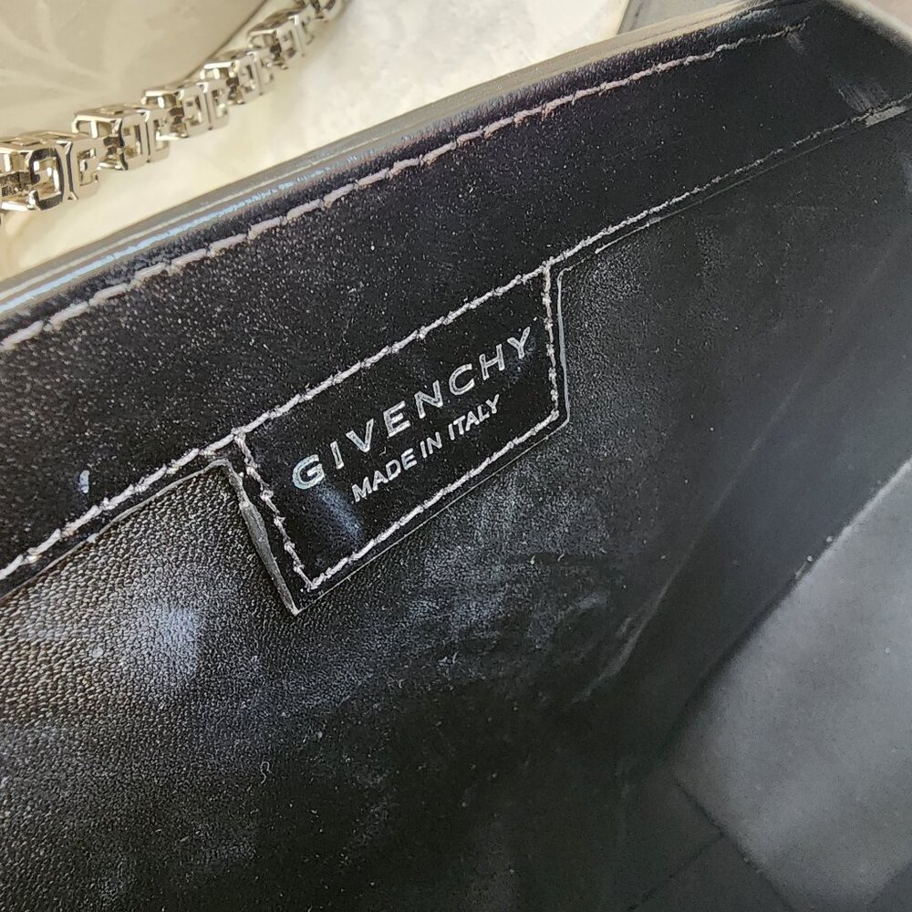 GIVENCHY Cut Out Small Leather Shoulder Bag Black Leather Like New - Picture 10 of 10